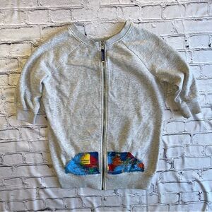 Superdry Full Zip Sweatshirt Medium Gray World Map Womens Unisex Globe Travel